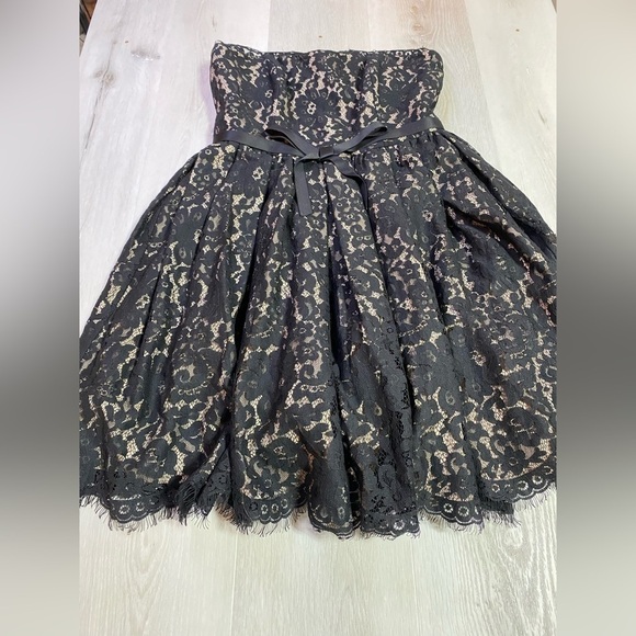 Neiman Marcus Target Robert Rodriguez Black Lace Strapless Cocktail Dress, Sz 8 - Picture 3 of 16